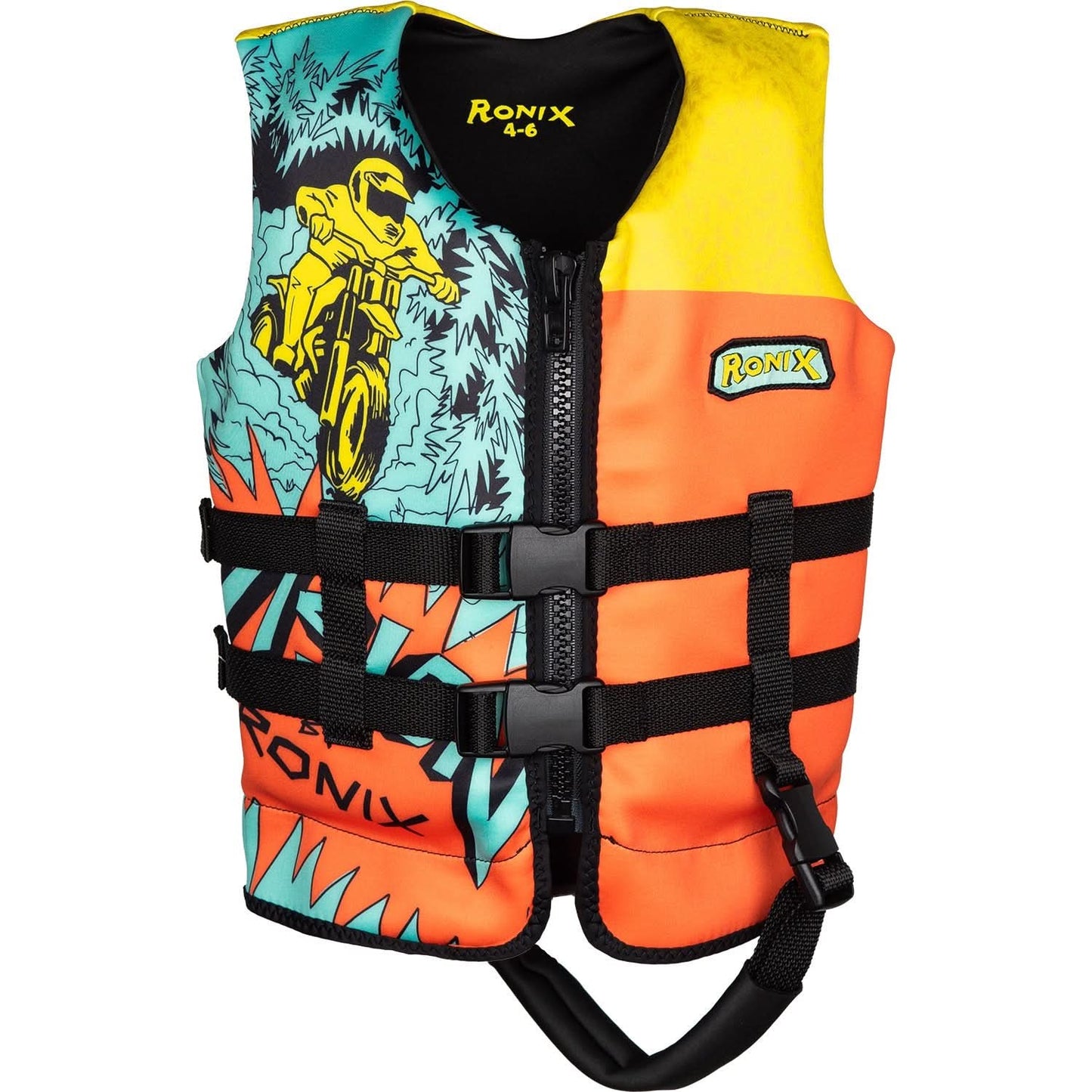 2026 Ronix Vision Boys L50s Neo Vest - Blue / Orange / Yellow