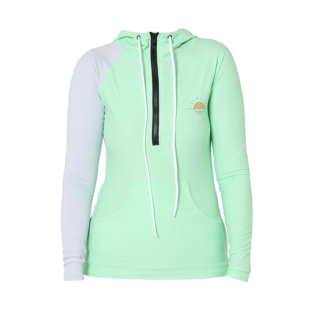 2024 Jetpilot Pacer Ls Hooded Ladies Rashie - Mint