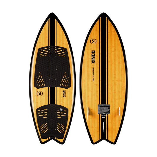 2026 Ronix Koal Classic Fish Wakesurfer - Glossy Black / Bamboo