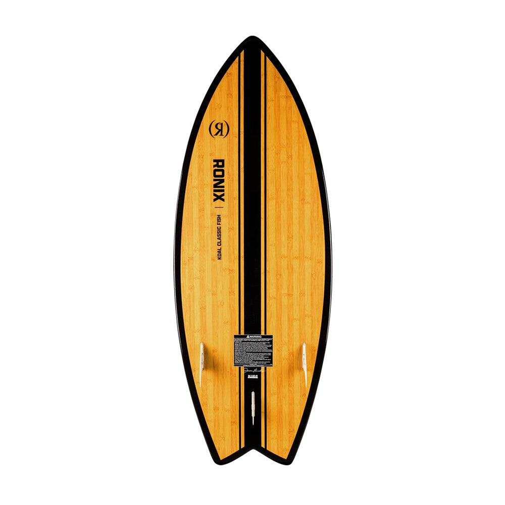 2026 Ronix Koal Classic Fish Wakesurfer - Glossy Black / Bamboo