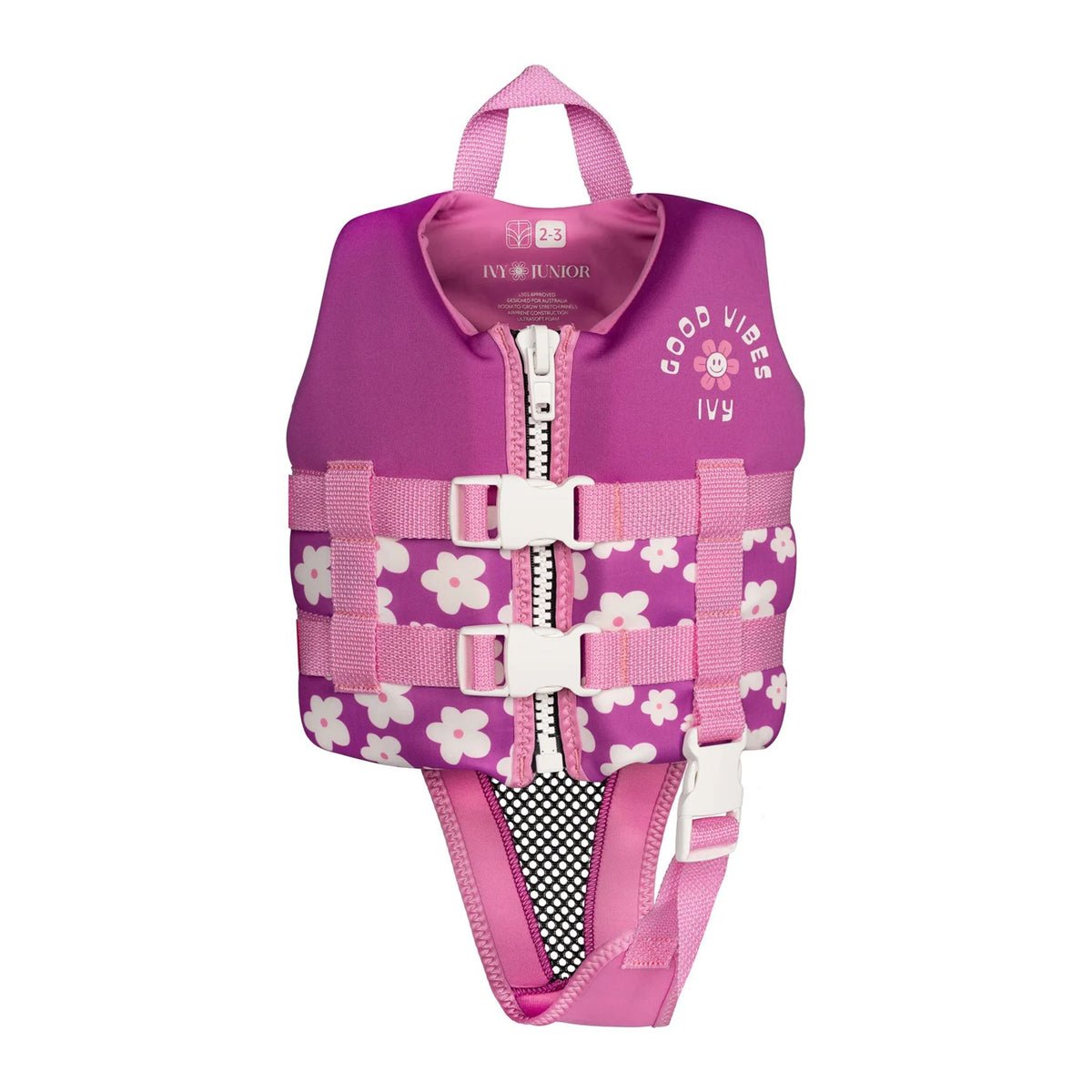 2027 IVY Junior Girls Vest - Purple flowers