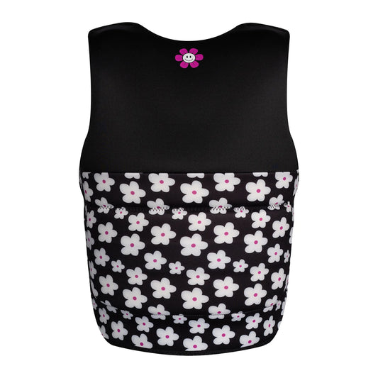 2027 IVY Junior Girls Vest - Black flowers
