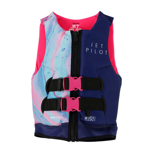 2025 Jetpilot Cause Girls F/E Youth Eco Vest - Fairy Floss