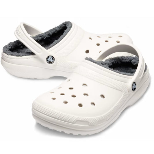 Crocs Classic - Fuzz Lined White Grey