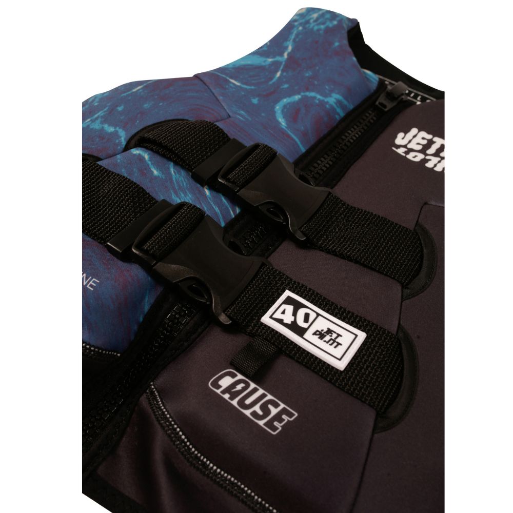 2027 Jetpilot Cause Boys F/E Youth Eco Vest - Black/Blue