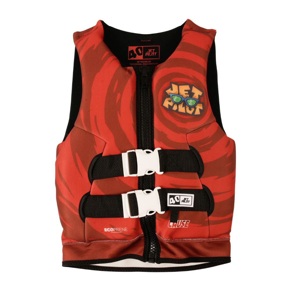 2027 Jetpilot Cause Boys F/E Youth Eco Vest - Red