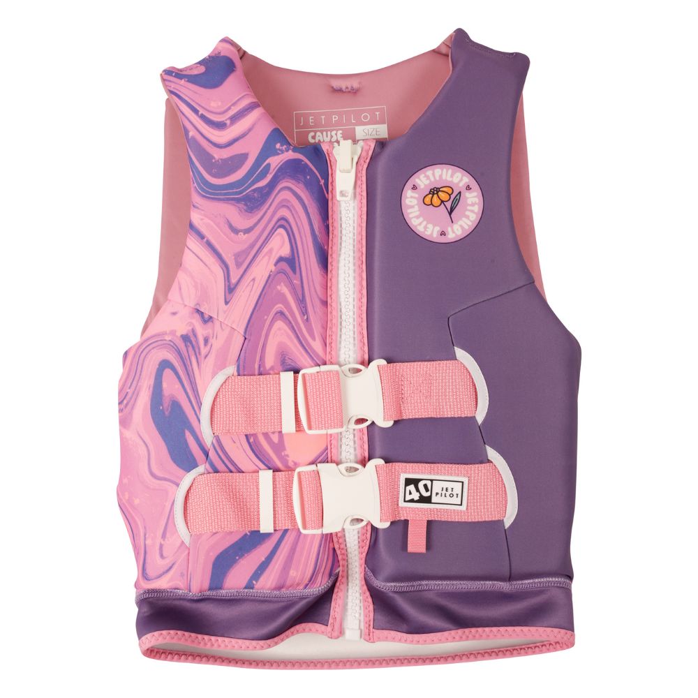 2027 Jetpilot Cause Girls F/E Youth Eco Vest - Purple