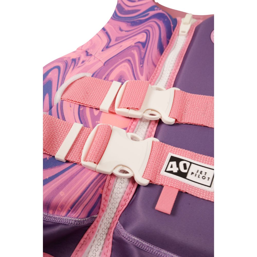 2027 Jetpilot Cause Girls F/E Youth Eco Vest - Purple